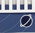 Lambs & Ivy Milky Way Space Galaxy 4-Piece Baby Nursery Crib Bedding Set - Blue/Gray - Image 6